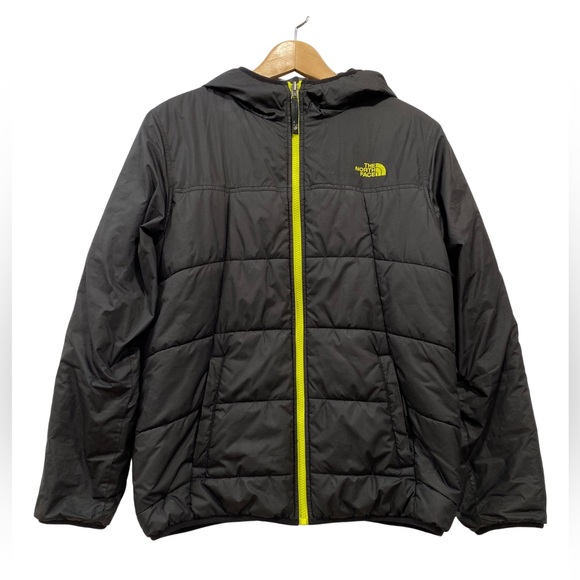 The North Face Other - The North Face Black Neon Camo Reversible Puffer Jacket Boys XL Full Zip Coat